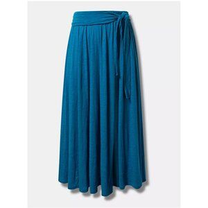 NWT Torrid Slit Front Swim Cover-Up Maxi Skirt 1 1X 14-16 Cosmos Turquoise Teal